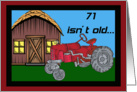 Tractor 71st Birthday Card