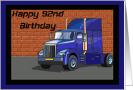 Big Rig 92nd Birthday Card