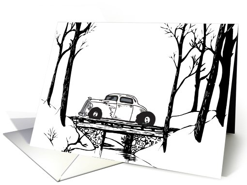 Over The River Hot Rod Holiday card (499450)