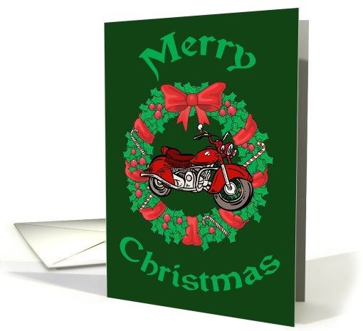 Motorcycle Wreath Christmas card (502057)