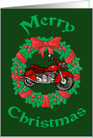 Motorcycle Wreath Christmas Card