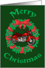 Motorcycle Wreath Christmas Card