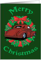 Hot Rod Wreath Christmas Card