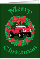 Truck Wreath Christmas Card