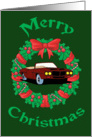 Muscle Car Wreath Christmas Card
