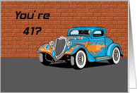 Hot Rod An Antique 41st Birthday Card