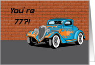 Hot Rod An Antique 77th Birthday Card