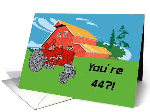 Tractor An Antique 44th Birthday card (589504)