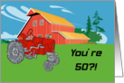 Tractor An Antique 50th Birthday Card