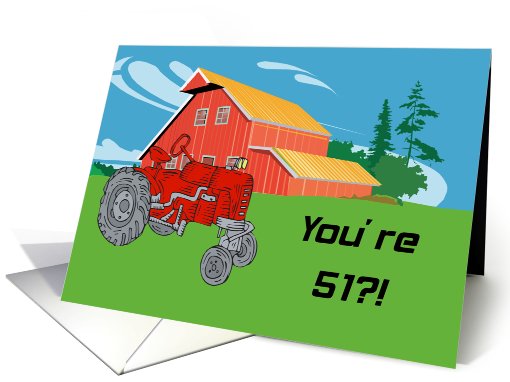 Tractor An Antique 51st Birthday card (589516)