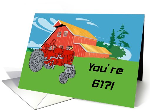 Tractor An Antique 61st Birthday card (589529)