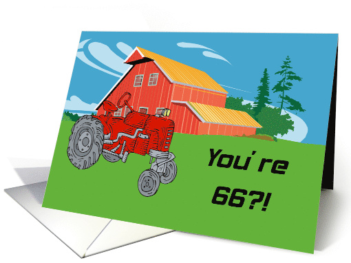Tractor An Antique 66th Birthday card (589543)