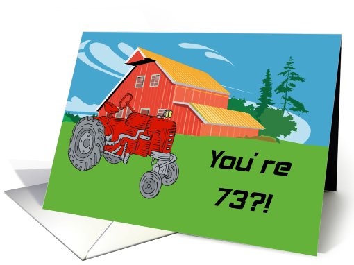 Tractor An Antique 73rd Birthday card (589555)