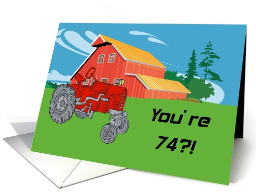 Tractor An Antique 74th Birthday card (589557)