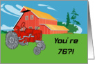 Tractor An Antique 76th Birthday Card
