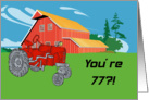 Tractor An Antique 77th Birthday Card
