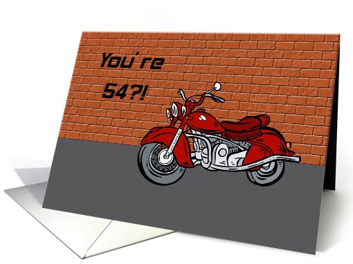 Motorcycle An Antique 54th Birthday card (589615)