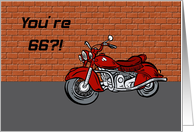 Motorcycle An Antique 66th Birthday Card