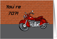 Motorcycle An Antique 70th Birthday Card