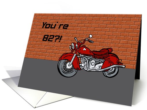 Motorcycle An Antique 82nd Birthday card (589650)