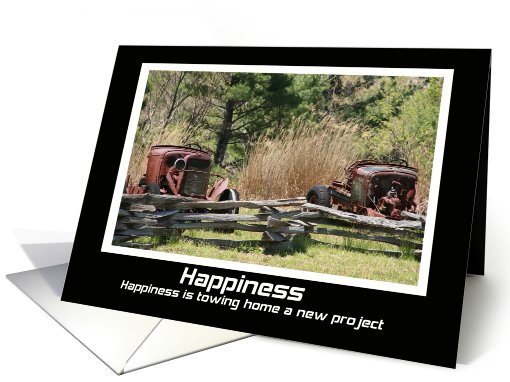 Vintage Car Happiness Blank card (589732)