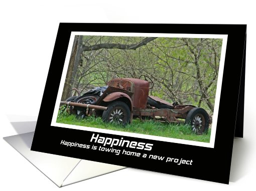 Vintage Car Happiness Blank card (589733)