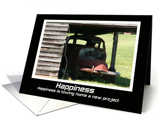 Vintage Car Happiness Blank card (589735)