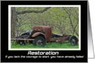 Vintage Car Restoration Blank Card