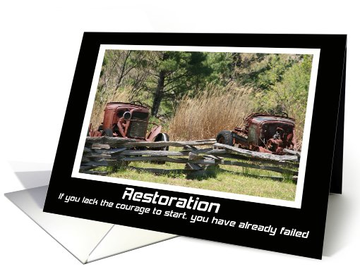 Vintage Car Restoration Blank card (589738)