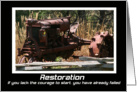 Vintage Tractor Restoration Blank Card