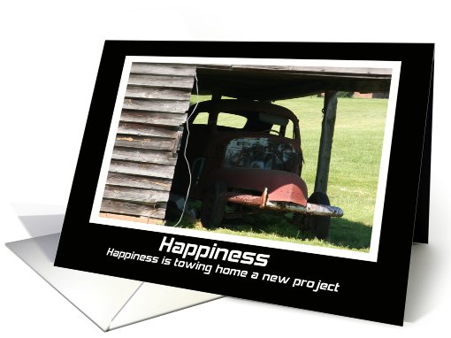 Vintage Cars Happiness New Project Congratulations card (589750)