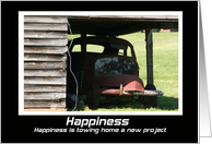 Vintage Cars Happiness New Project Congratulations Card