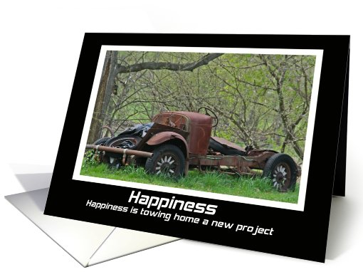 Vintage Cars Happiness New Project Congratulations card (589753)