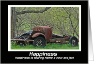 Vintage Cars Happiness New Project Congratulations Card