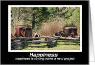 Vintage Cars Happiness New Project Congratulations Card