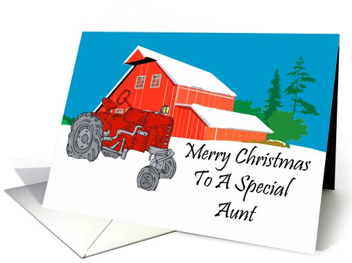 Aunt Antique Tractor Christmas card (589766)