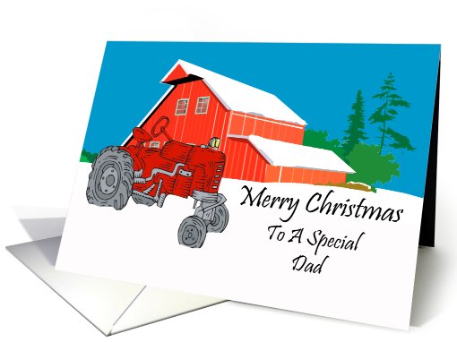Dad Antique Tractor Christmas card (589779)