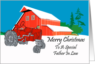 Father In Law Antique Tractor Christmas Card