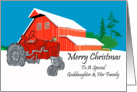 Goddaughter And Her Family Antique Tractor Christmas Card