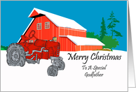 Godfather Antique Tractor Christmas Card