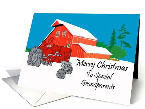Grandparents Antique Tractor Christmas card (589814)