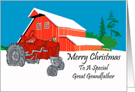 Great Grandfather Antique Tractor Christmas Card