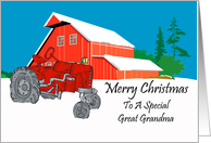 Great Grandma Antique Tractor Christmas Card