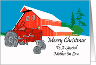 Mother In Law Antique Tractor Christmas Card