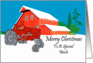 Uncle Antique Tractor Christmas Card