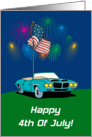 Fireworks Muscle Car 4th Of July Card