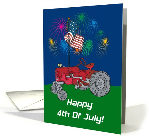 Fireworks Tractor 4th Of July card (592452)