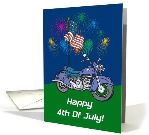 Fireworks Motorcycle 4th Of July card (592454)