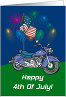 Fireworks Motorcycle 4th Of July Card