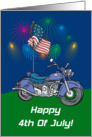 Fireworks Motorcycle 4th Of July Card